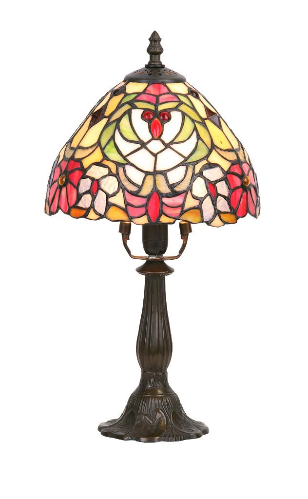 Veioza, lampa de masa, H-35cm, diam.20cm, sticla Tiffany, Mirella 8089 RX, corpuri de iluminat, lustre