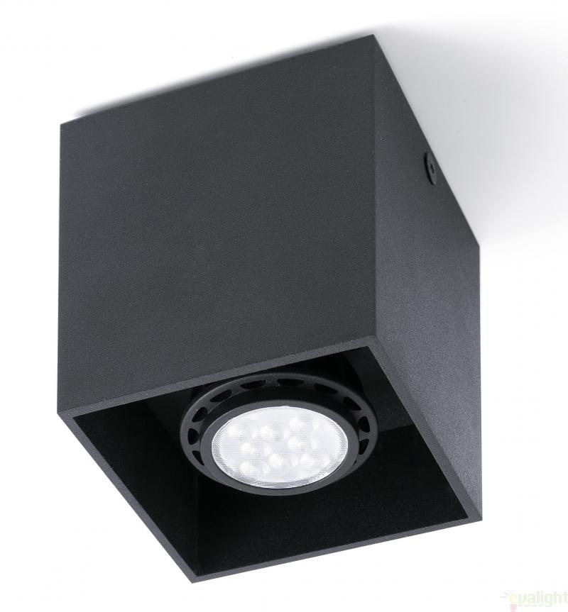 Plafonier negru cu 1 spot  cu design modern, TECTO-1 63271 Faro Barcelona , corpuri de iluminat, lustre