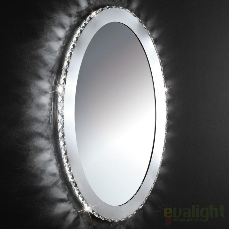 Oglinda decorativa moderna cu cristale si iluminat LED, dim.81x51cm, Toneria 93948 EL, corpuri de iluminat, lustre